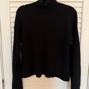 Joe's Jeans Black Ribbed Turtleneck Sweater